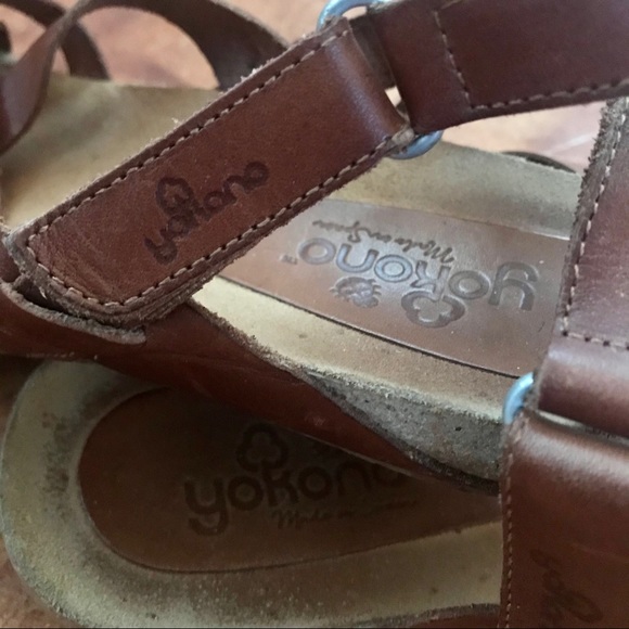 Yokono Strappy Tan Leather Sandals Women’s 7.5/8.5 - Picture 9 of 9